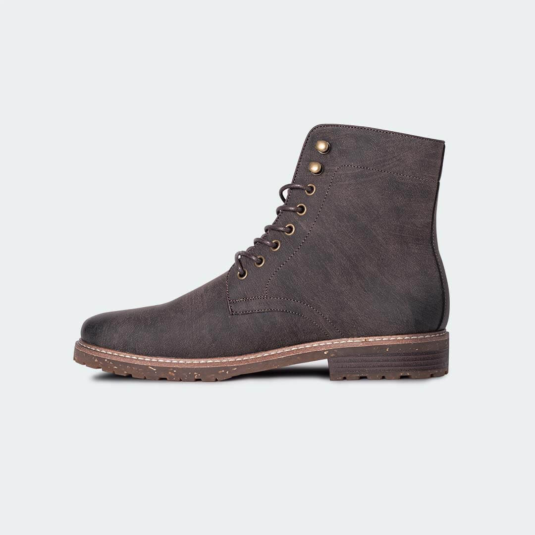 Caliber Shoes Black Lace Up Boots for Men (NICHOLAS A500R) - Caliber Shoes