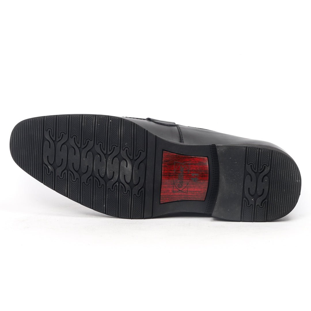 Caliber Shoes Black Slip On Formal Shoes for Men (T653C)