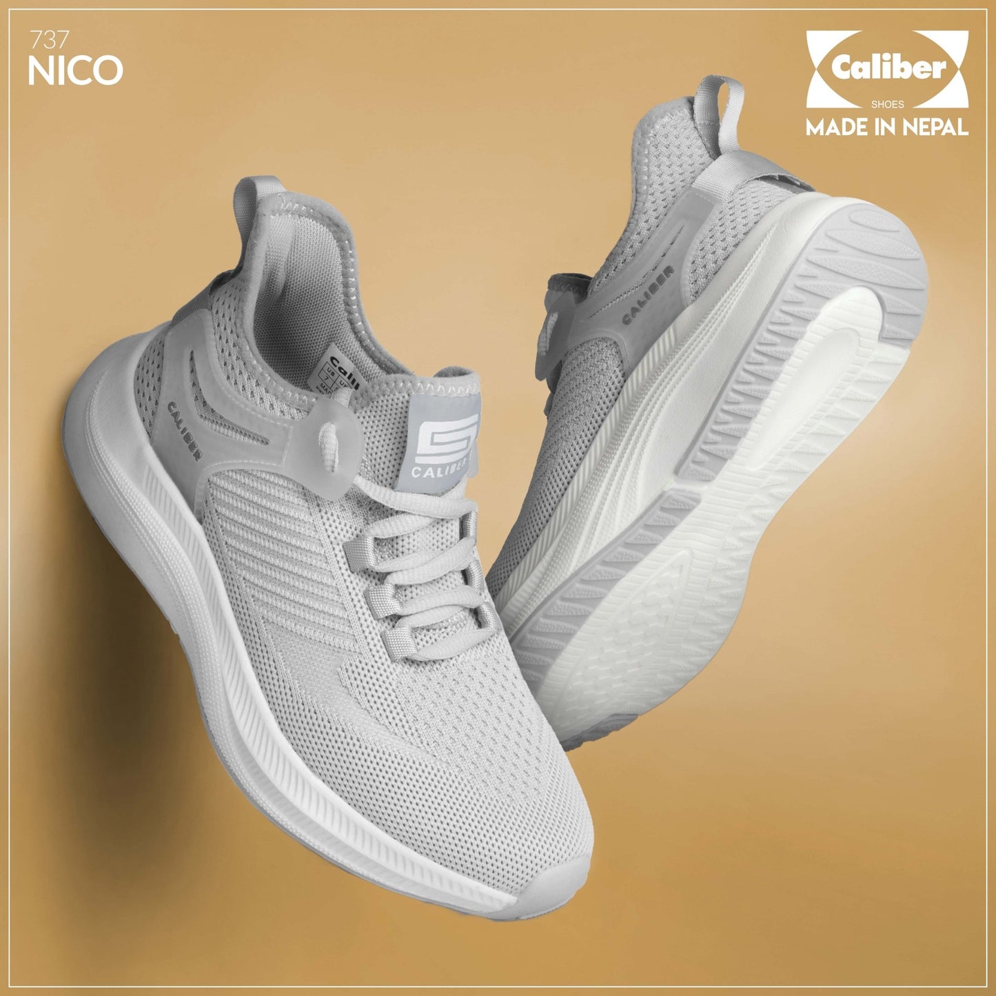 Caliber Shoes LT Grey Sport Shoes for Women (Nico 737) - Caliber Shoes