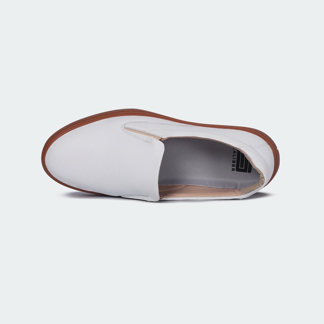 White Casual Slip - on Shoes for Men (COBALT 669SK) - Caliber Shoes