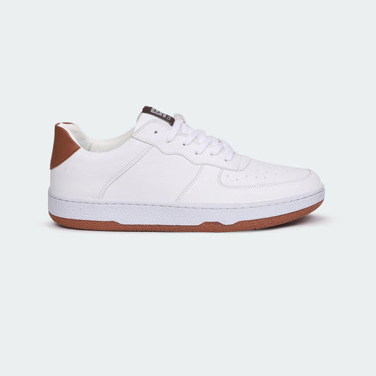WHITE/BROWN Casual Sneakers for Men (BLAKE 695G) - Caliber Shoes