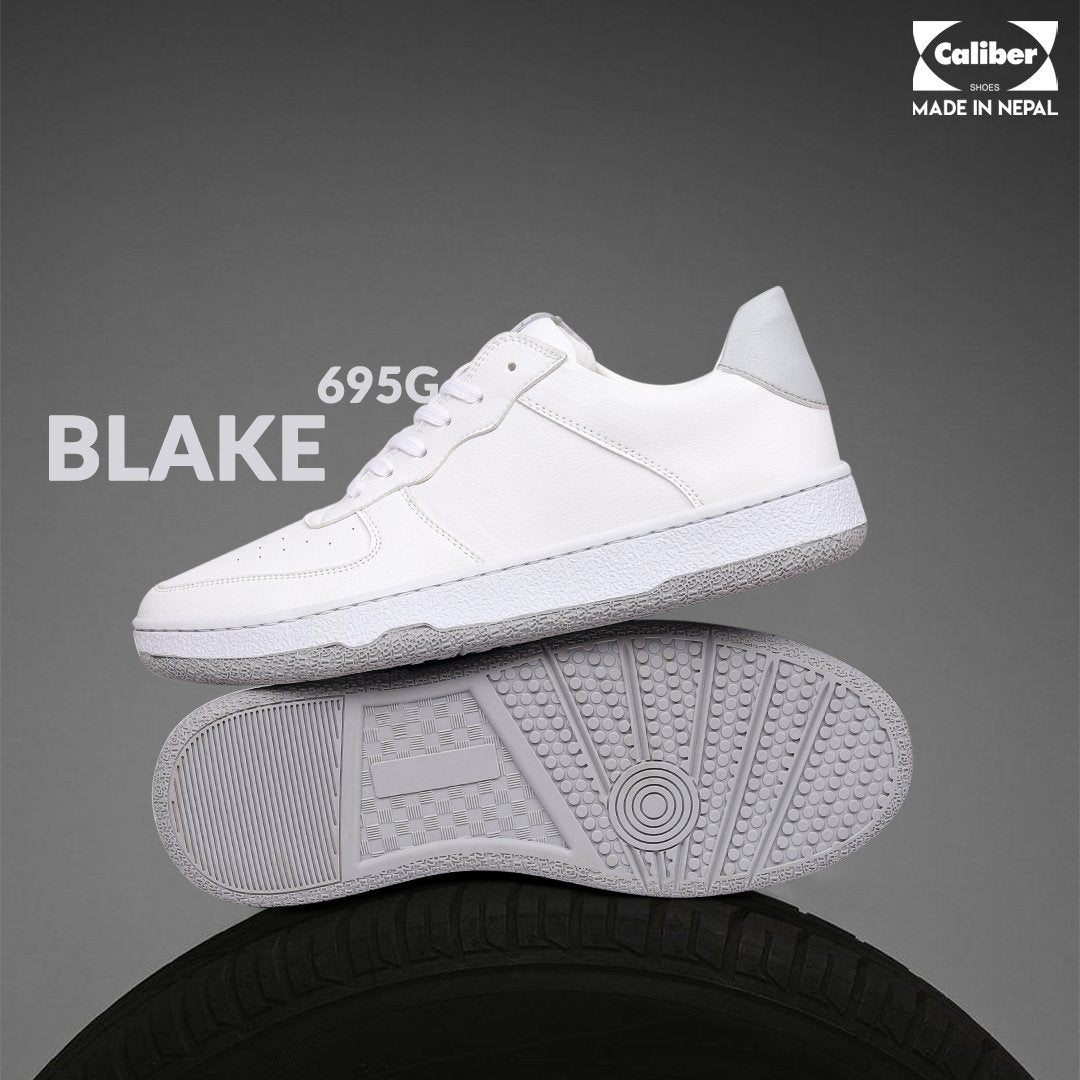 WHITE/GR Casual Sneakers for Men (BLAKE 695G) - Caliber Shoes