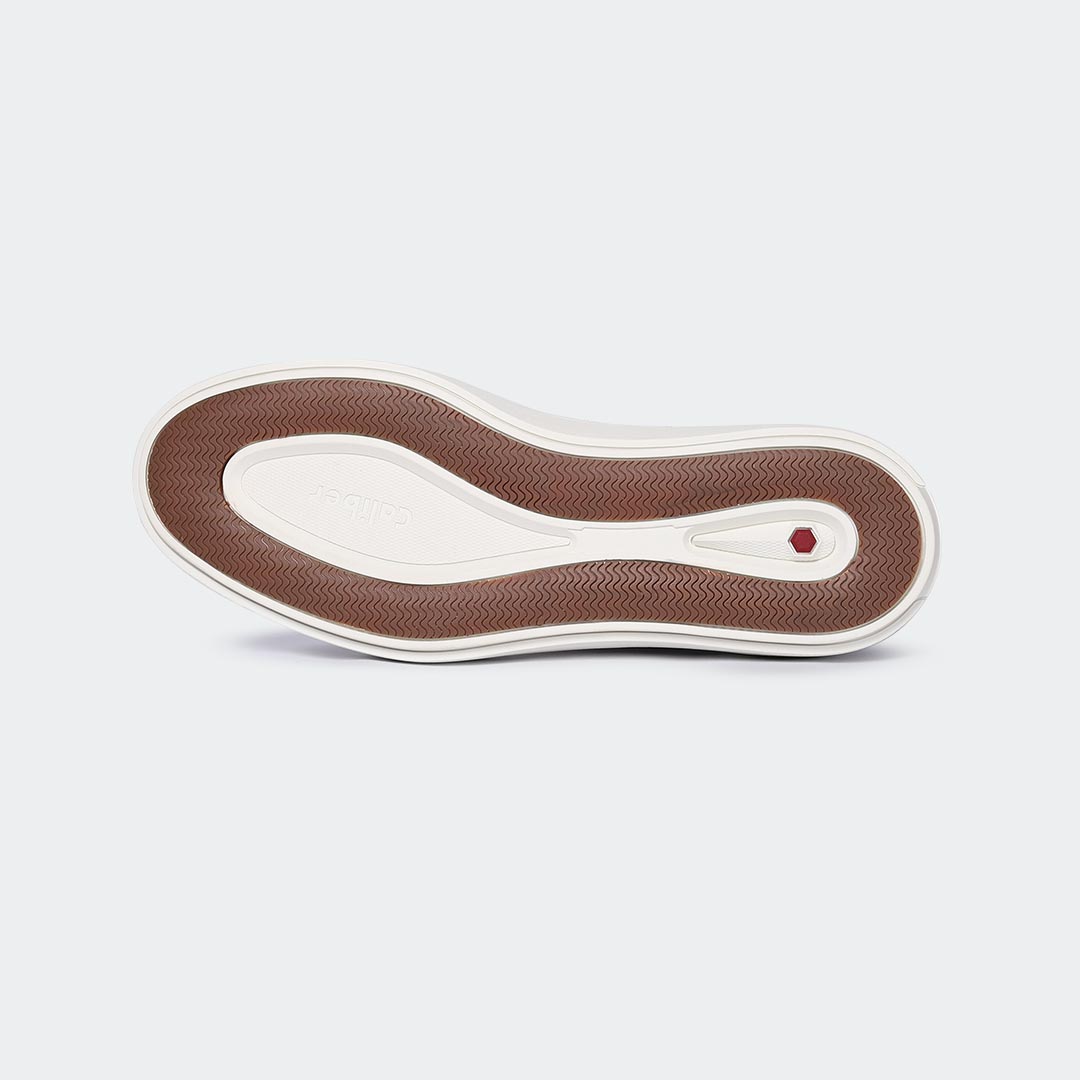 White/Red Casual Sneakers for Men (JAKE 707S) - Caliber Shoes