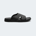Caliber Shoes Black Slides for Men (307C)