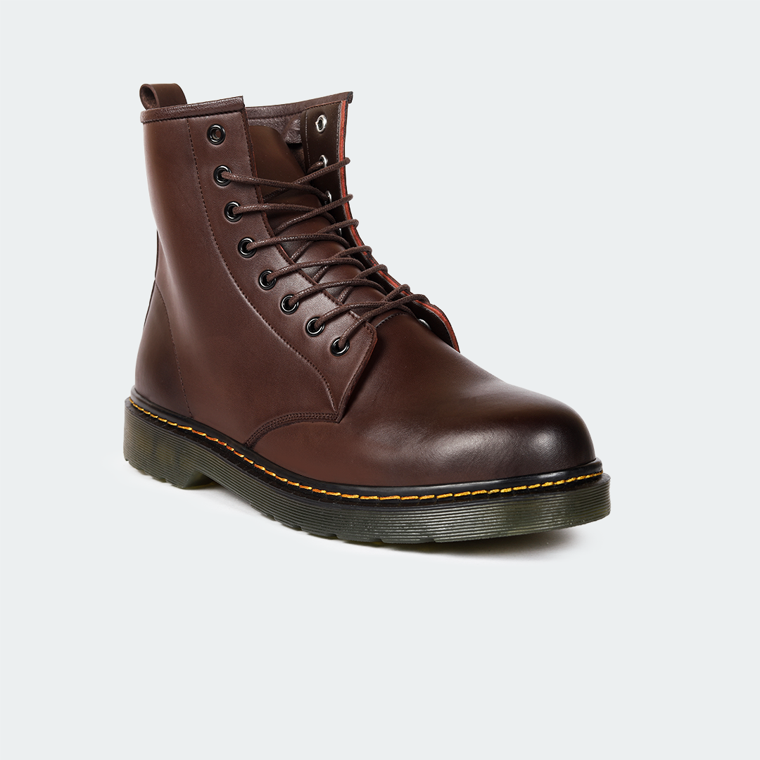 Caliber Shoes Coffee Lace Up Boots For Men ( ALFRED 468 C )