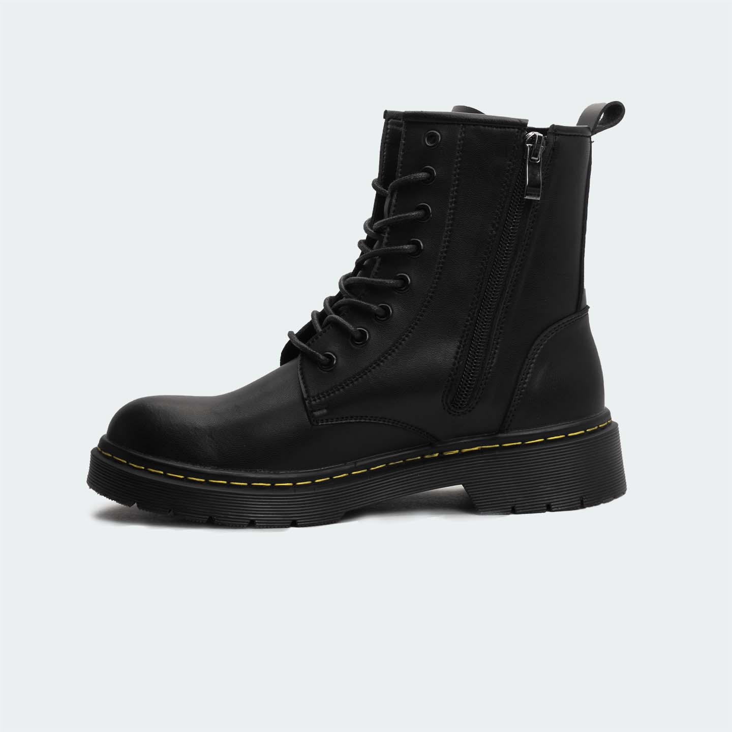 Caliber Shoes Black Lace Up/Chain Boots For Women ( JUDETH 470C )