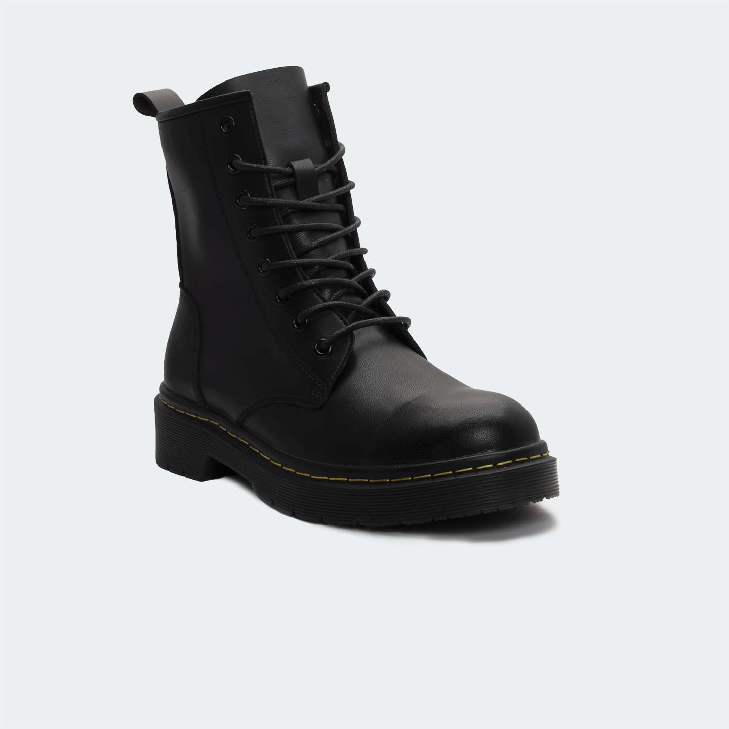 Caliber Shoes Black Lace Up/Chain Boots For Women ( JUDETH 470C )