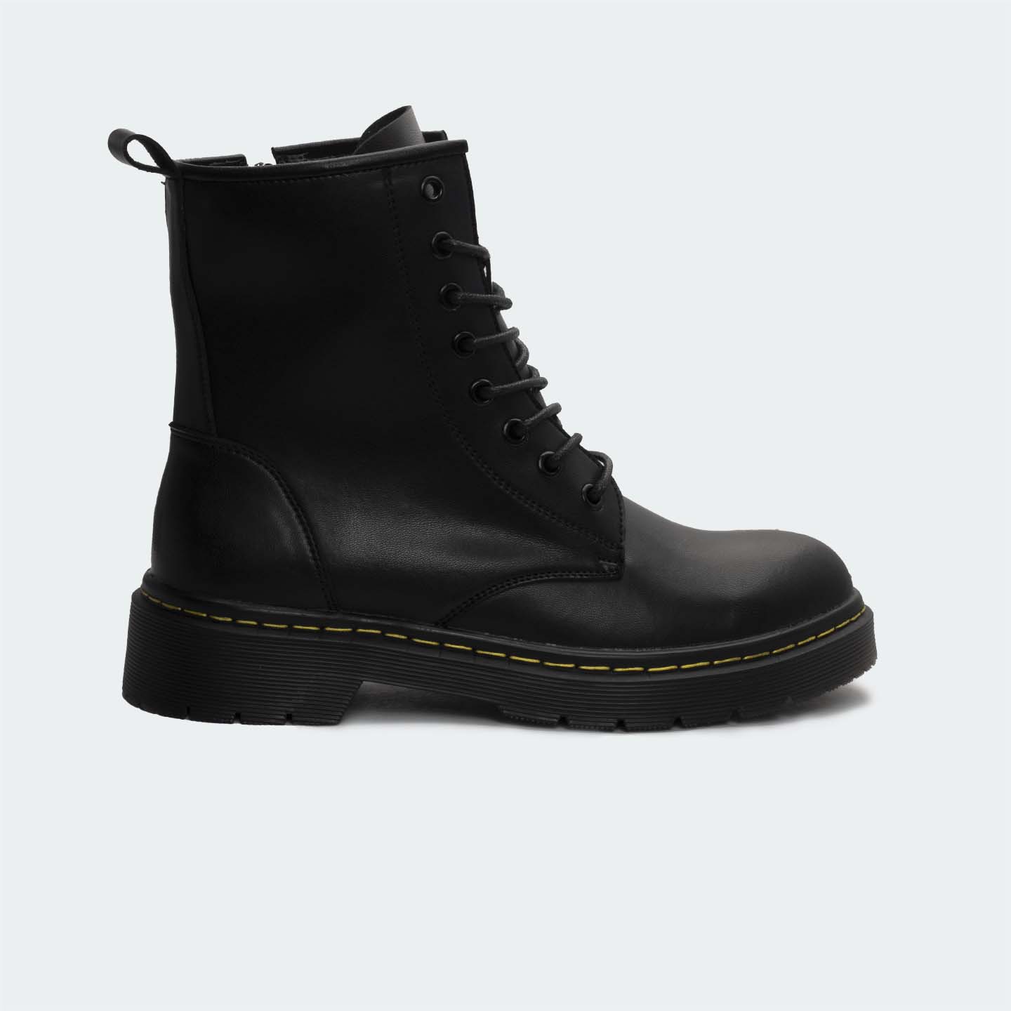 Caliber Shoes Black Lace Up/Chain Boots For Women ( JUDETH 470C )