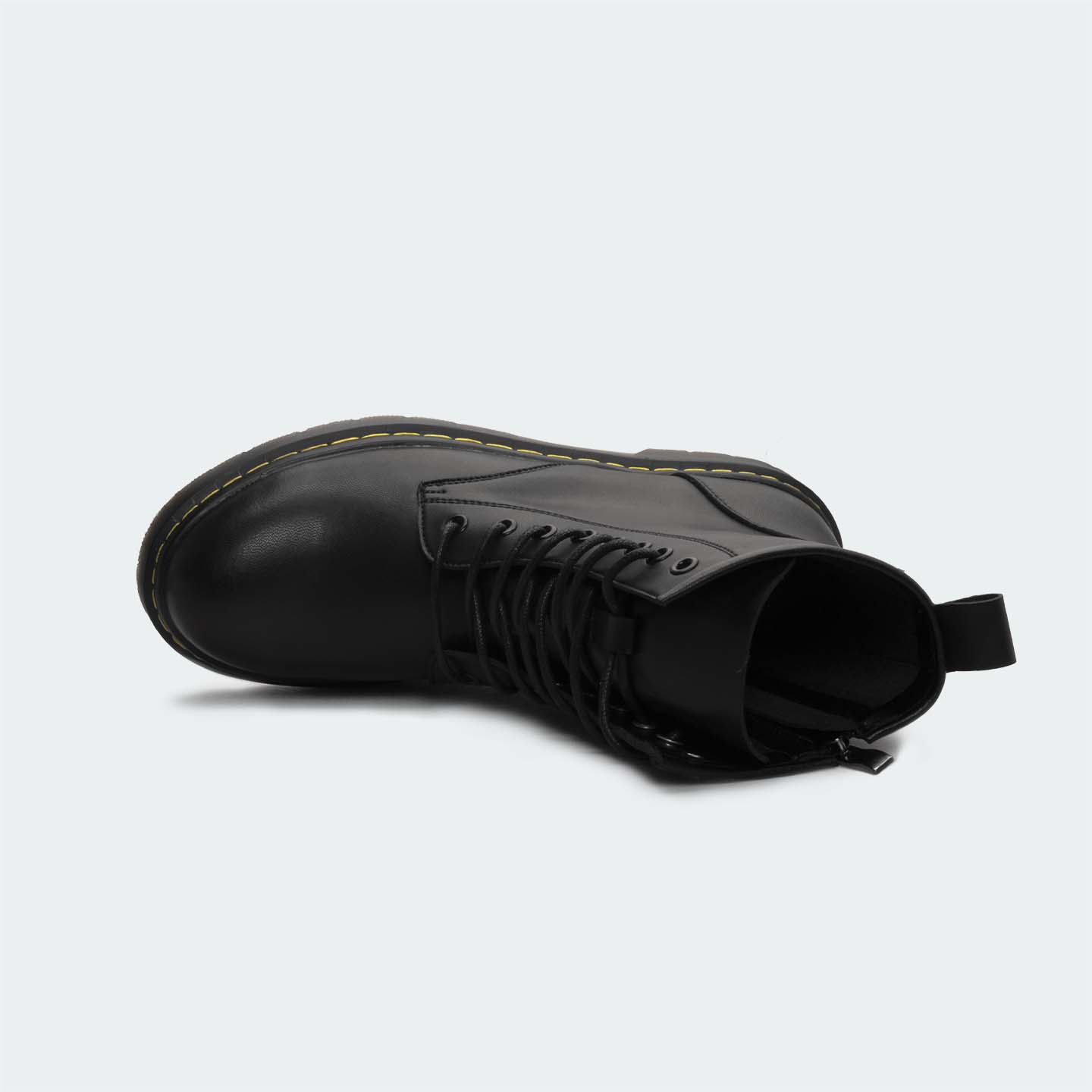 Caliber Shoes Black Lace Up/Chain Boots For Women ( JUDETH 470C )