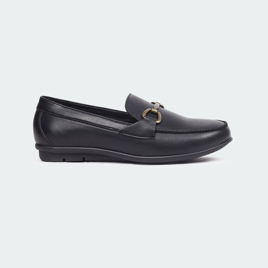 Caliber Shoes Black Slip On Formal Shoes For Women ( BELLA 521G )