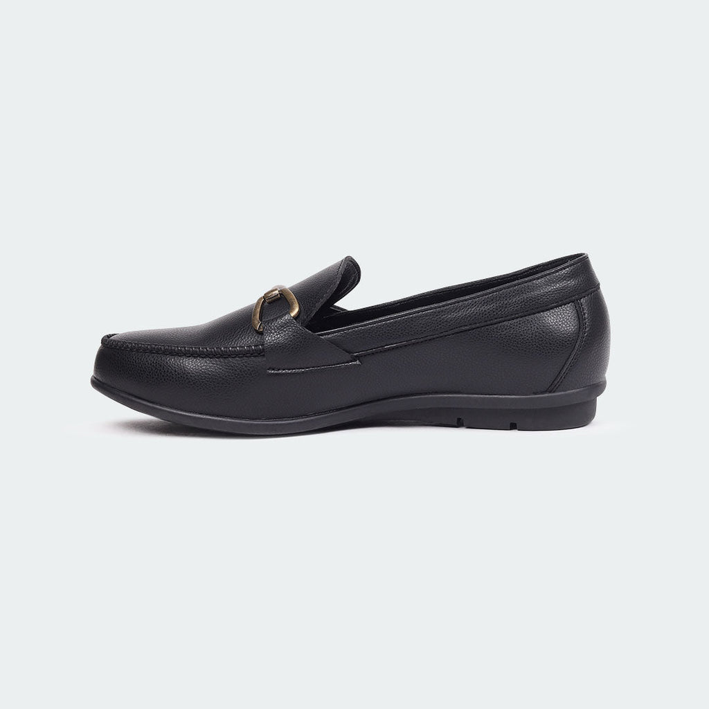 Caliber Shoes Black Slip On Formal Shoes For Women ( BELLA 521G )