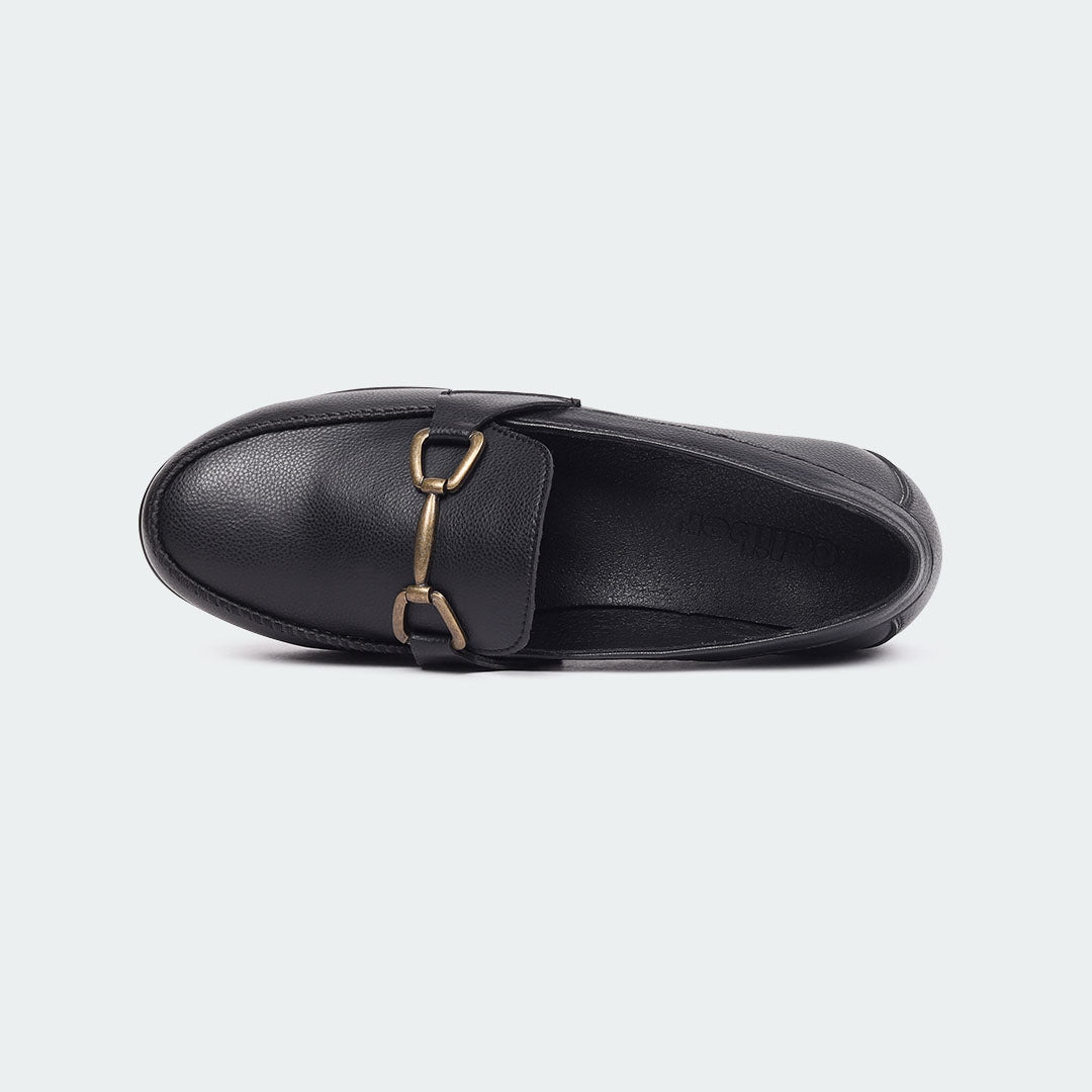 Caliber Shoes Black Slip On Formal Shoes For Women ( BELLA 521G )