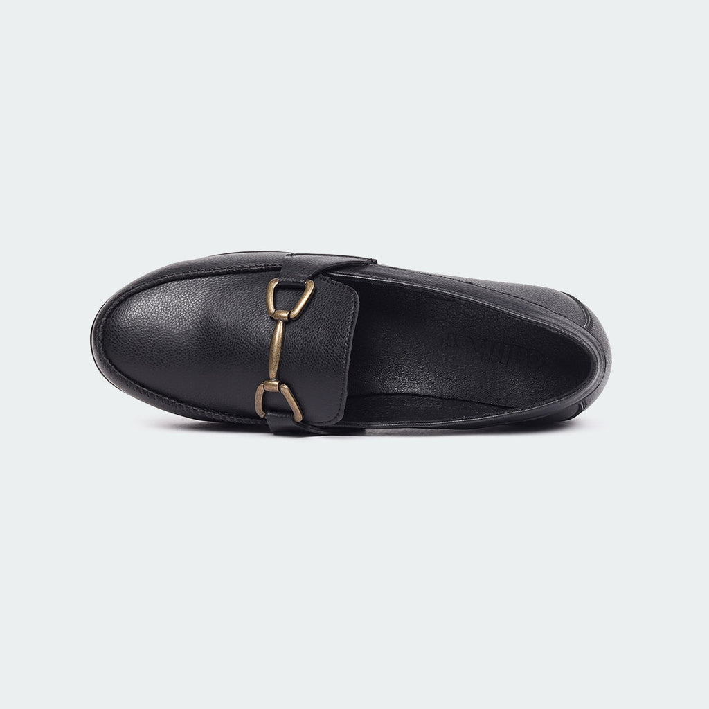 Caliber Shoes Black Slip On Formal Shoes For Women ( BELLA 521G )