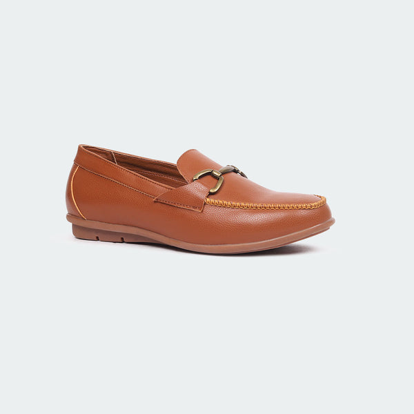 Caliber Shoes Brown Slip On Formal Shoes For Women ( BELLA 521G )
