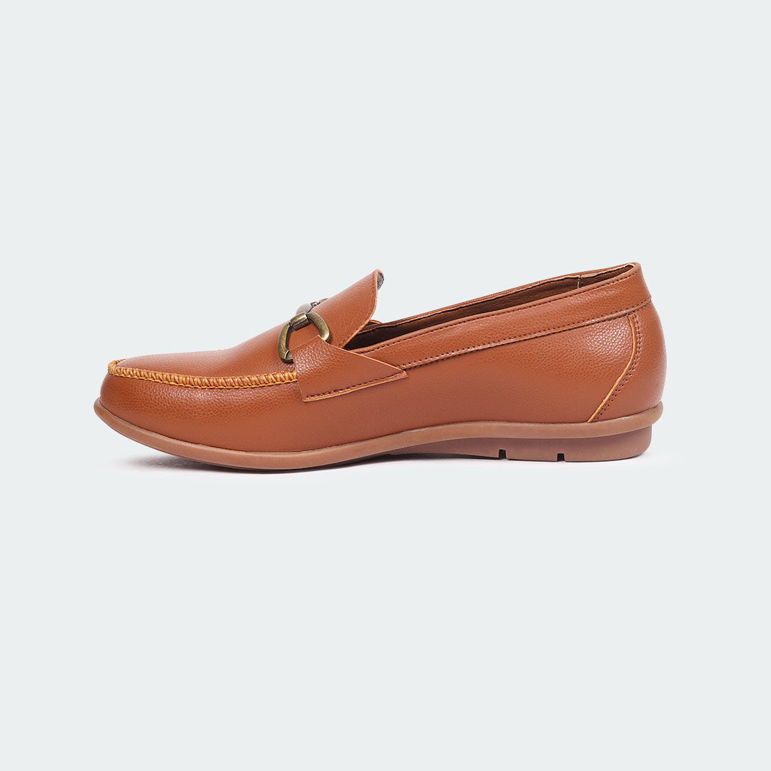 Caliber Shoes Brown Slip On Formal Shoes For Women ( BELLA 521G )