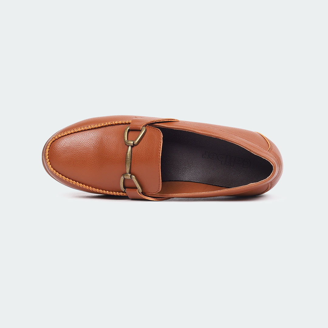 Caliber Shoes Brown Slip On Formal Shoes For Women ( BELLA 521G )