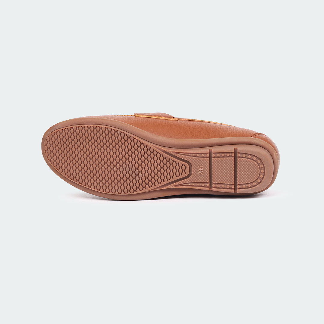 Caliber Shoes Brown Slip On Formal Shoes For Women ( BELLA 521G )