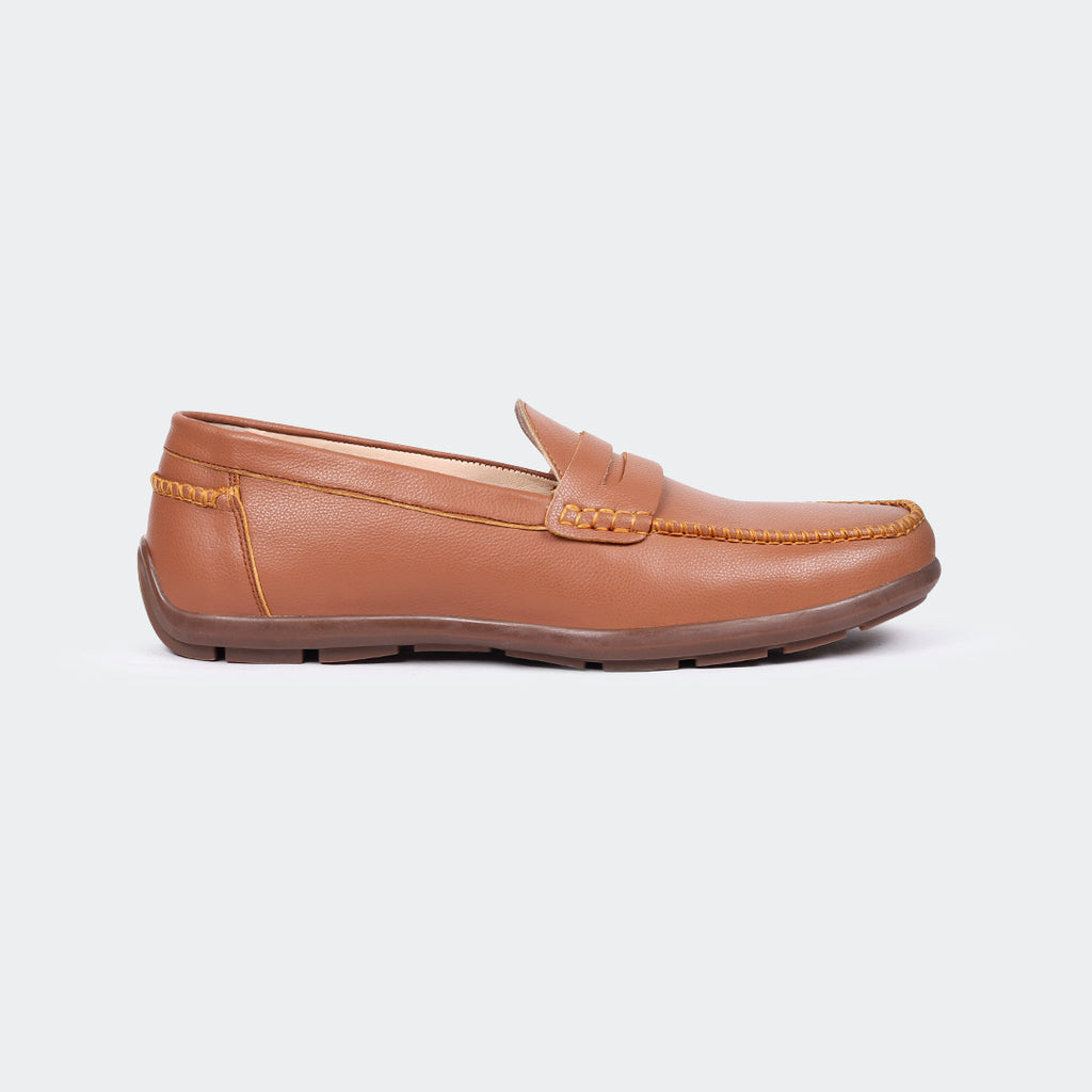 Caliber Shoes Brown Penny Formal Shoes for Men (OAK 533G)
