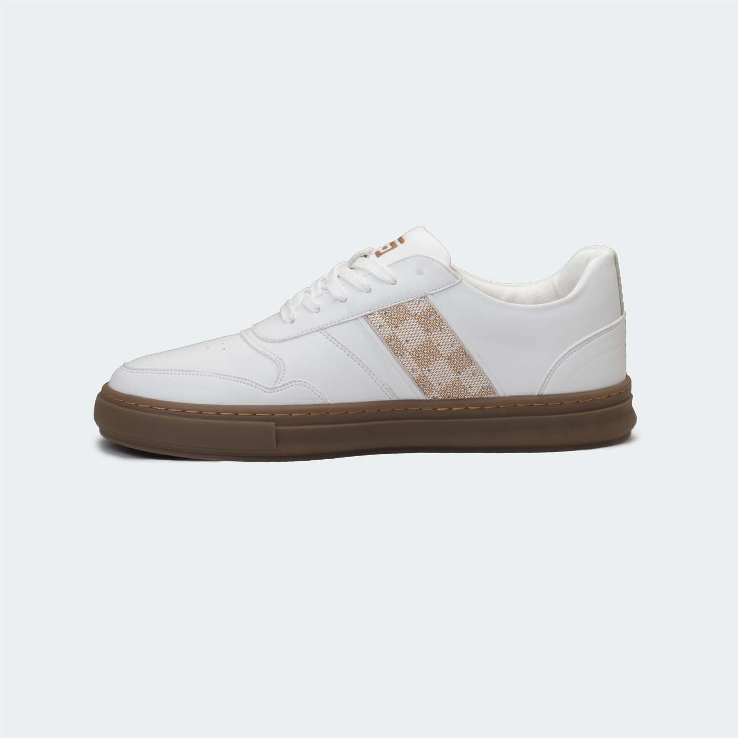 White/Brown Casual Sneakers for Men & Women (JULIO 563C MF)