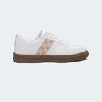 Caliber Shoes White/Brown Casual Sneakers for Men & Women (JULIO 563C MF)