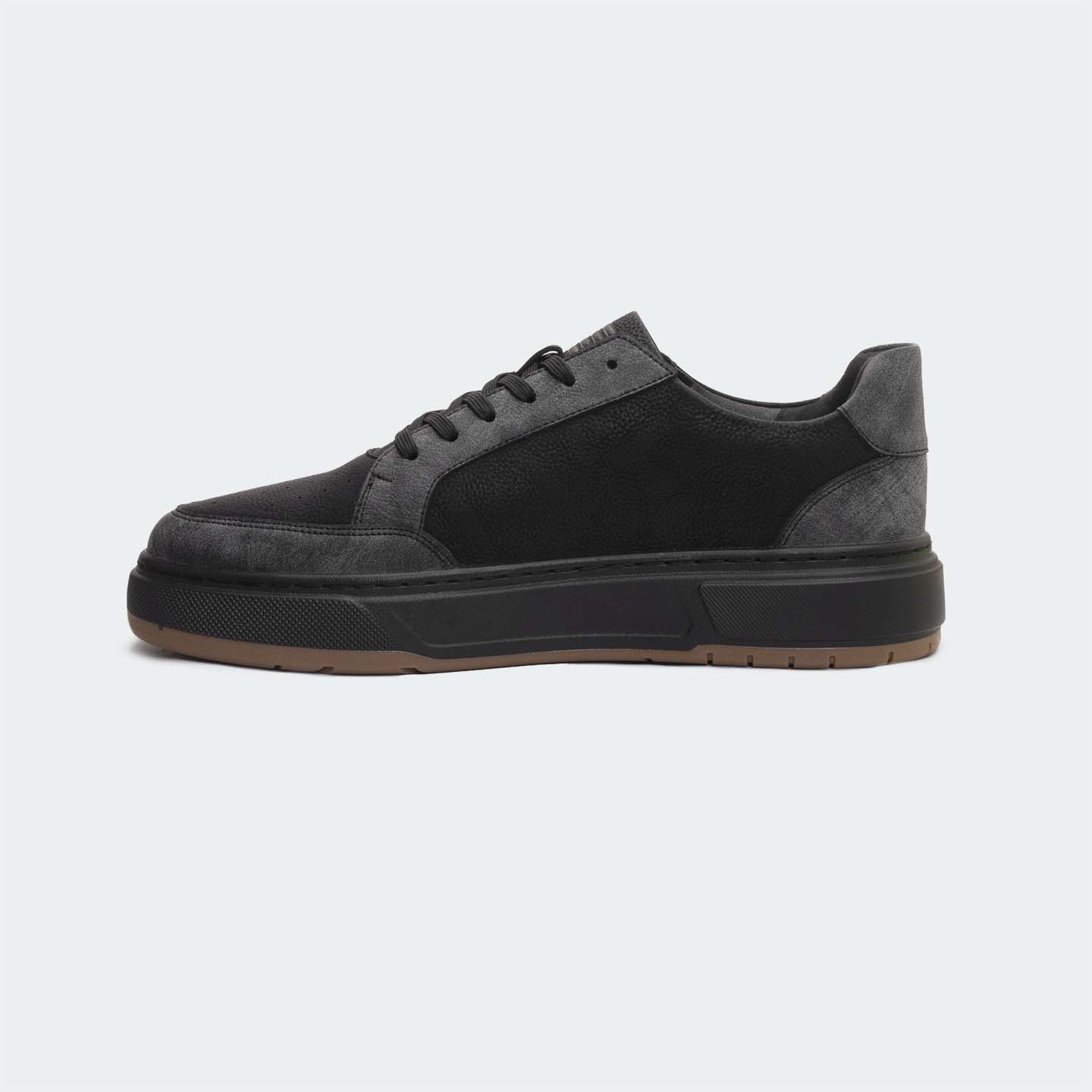 Black/Grey Casual Sneakers for Men (URBANE 566R)
