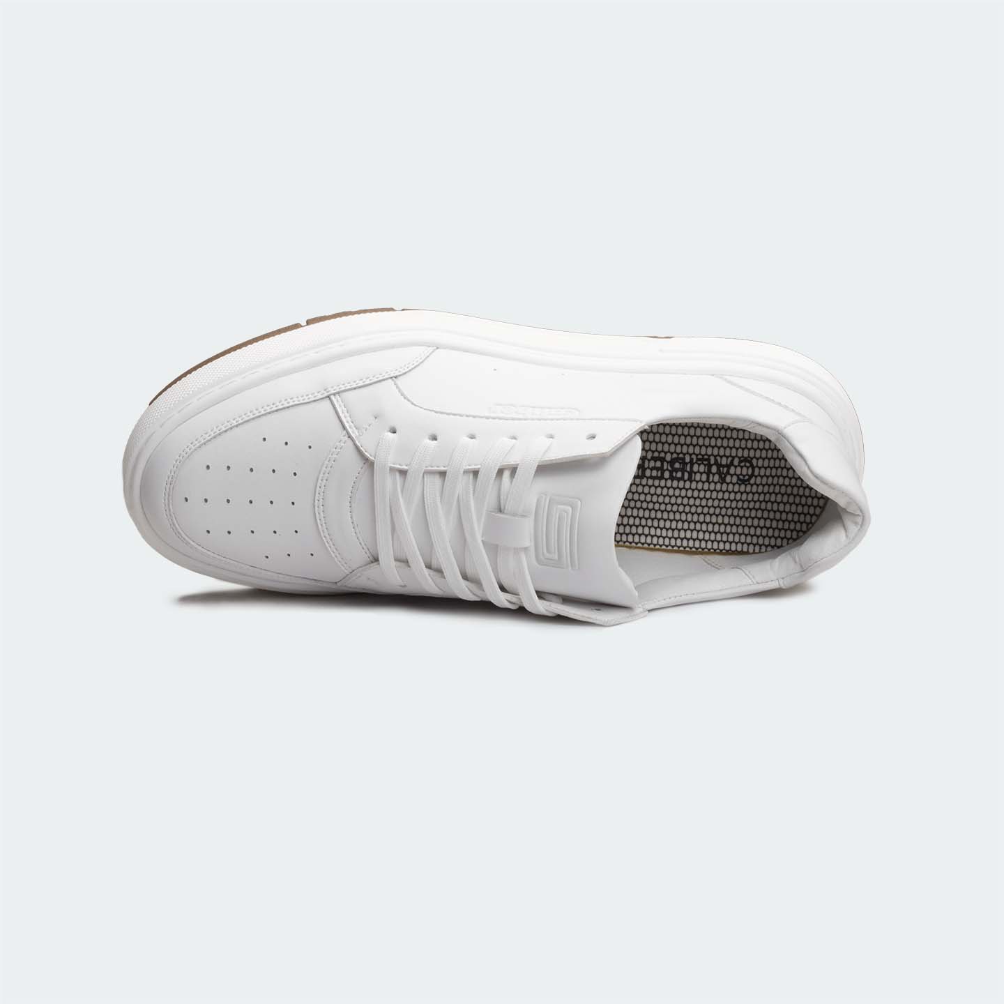 Caliber Shoes White Casual Sneakers For Men ( URBANE 566SR )