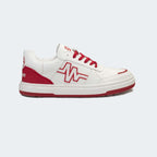 Caliber Shoes x VEK White/Red Unisex Sneakers (Metronome  569)