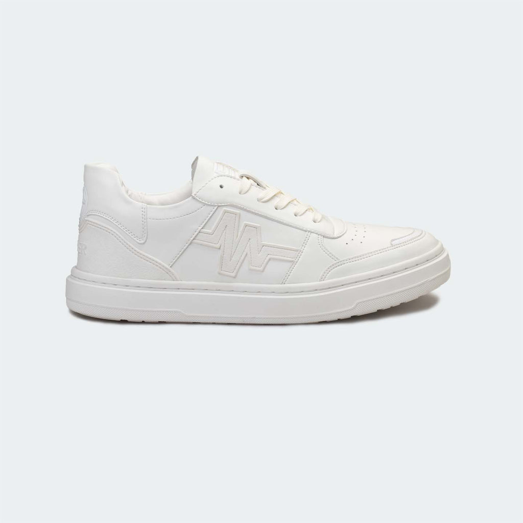 Caliber Shoes + VEK White Unisex Sneakers (Metronome 569)