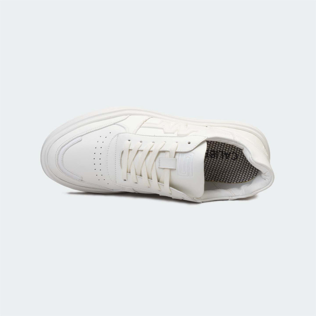 Caliber Shoes + VEK White Unisex Sneakers (Metronome 569)