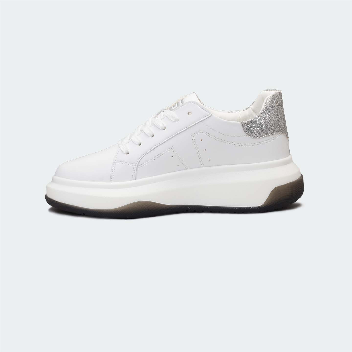 Caliber Shoes White/Glitter Casual Sneakers For Women ( GWEN 599.W )