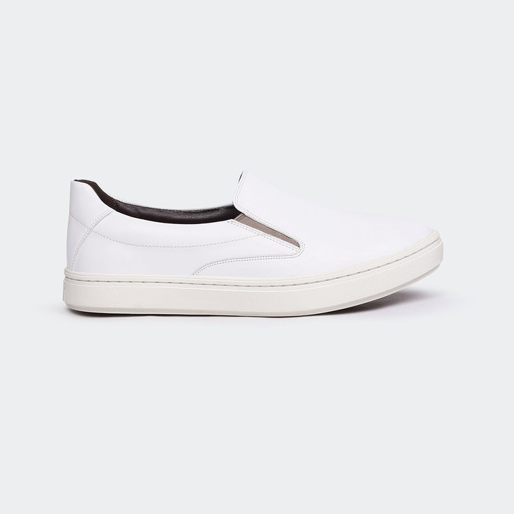 Caliber Shoes White Casual Slip on Shoes for Men (COBALT 669S) - Caliber Shoes
