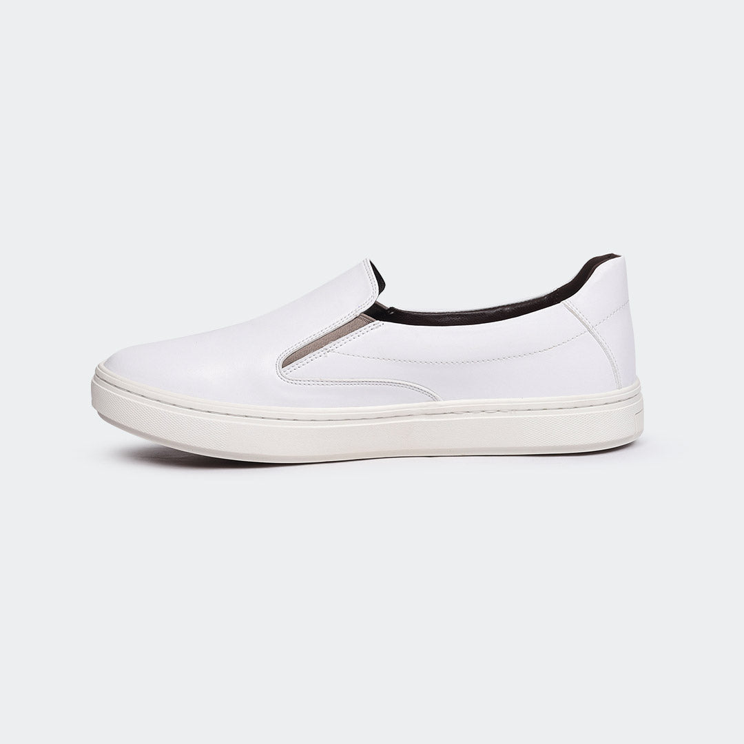 White Casual Slip on Shoes for Men (COBALT 669S)