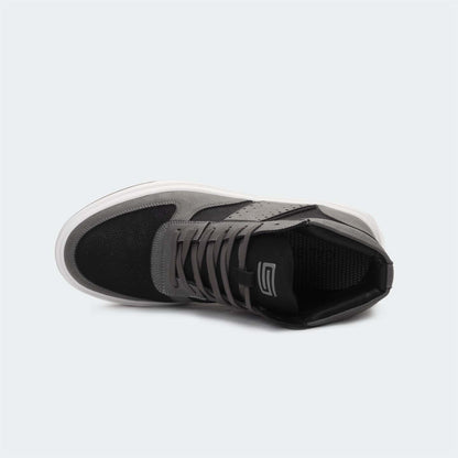 Caliber Shoes Black/Grey High-Top Sneakers For Men ( ADAM 678SK )