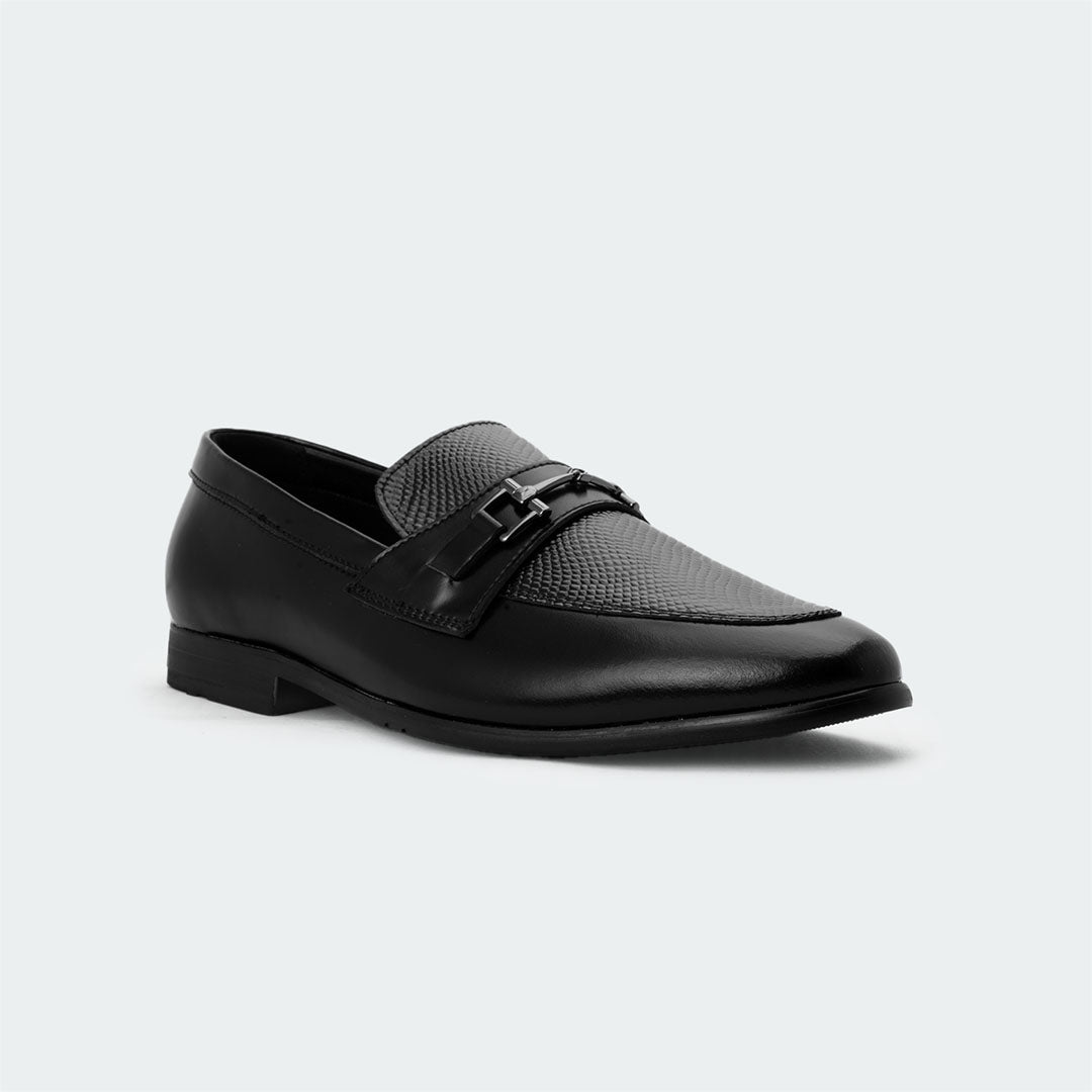 Caliber Shoes Black Formal Shoes for Men (NOIR B685)