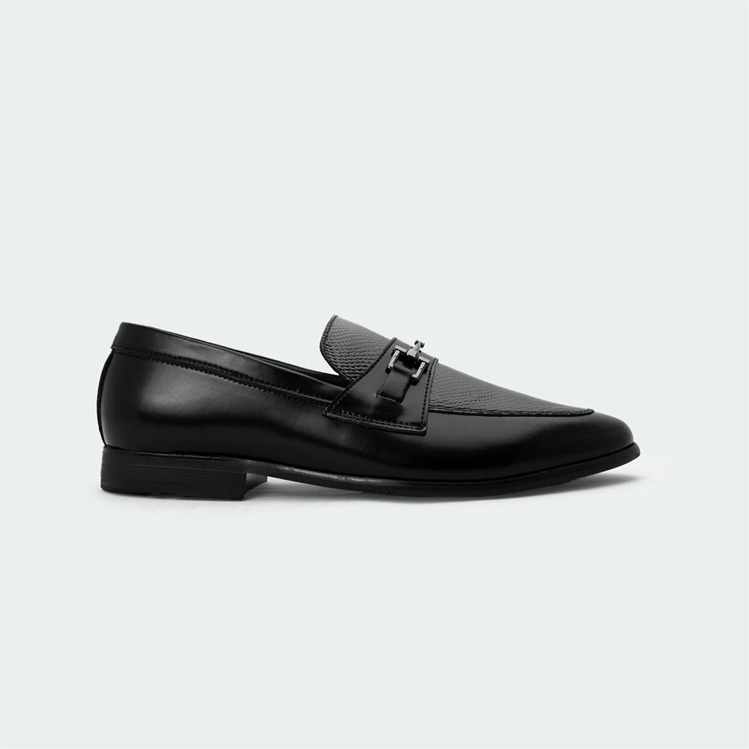 Caliber Shoes Black Formal Shoes for Men (NOIR B685)