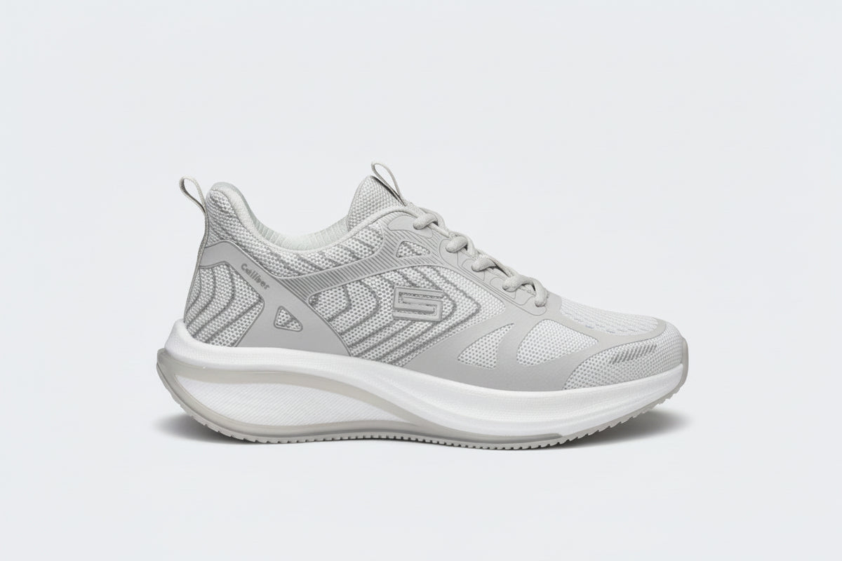 Light Grey Sport Shoes For Women/Men (Skyler 740) - Caliber Shoes