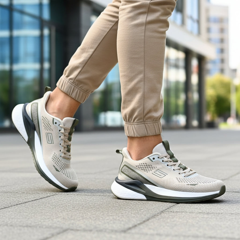 Beige/Olive Sport Shoes for Men (VELOCITY 753)