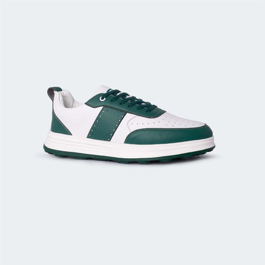 White/Green Casual Sneakers for Men (Willow 560)