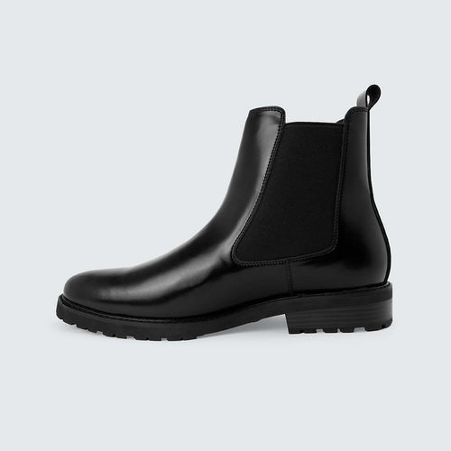 Caliber Shoes Black Chelsea Boots for Men (ARCHER A484SN)