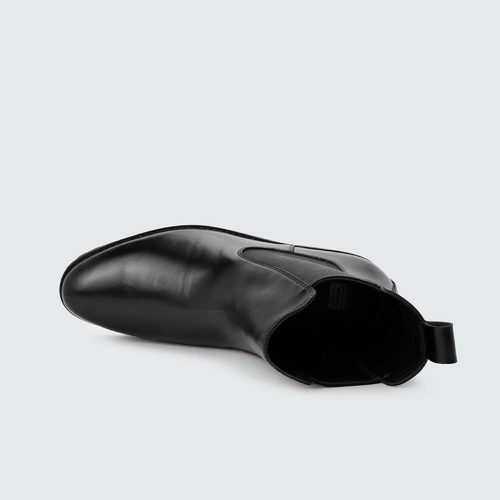Caliber Shoes Black Chelsea Boots for Men (ARCHER A484SN)