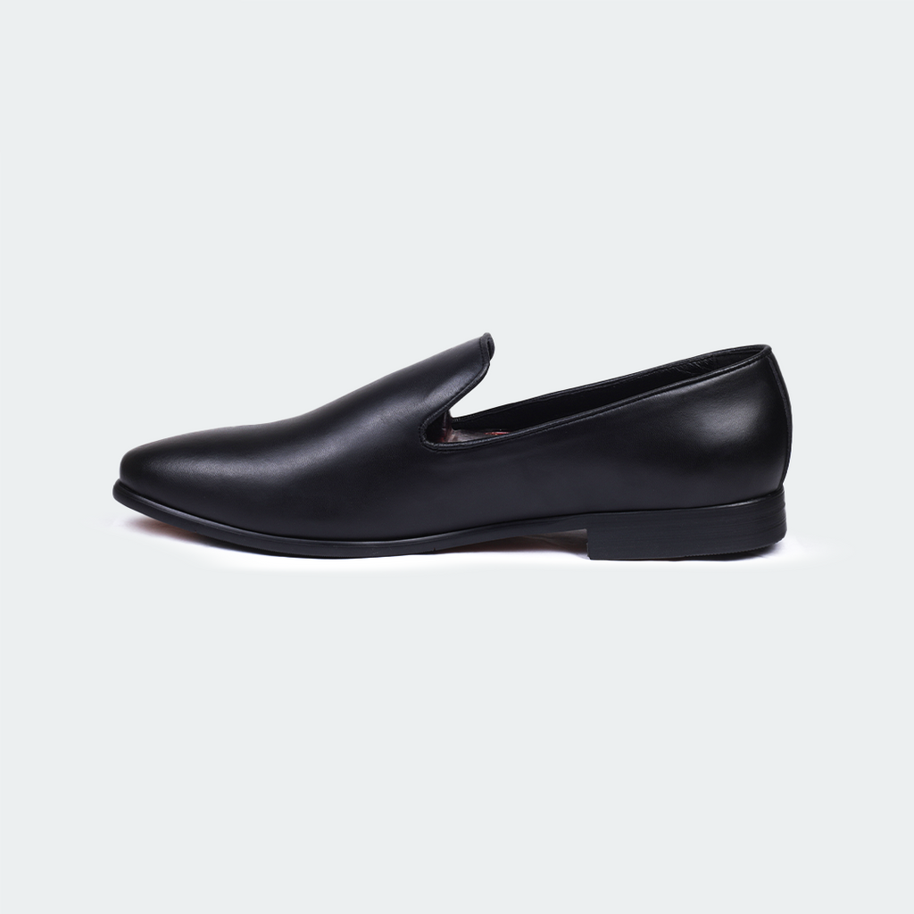 Caliber Shoes Black Slip on Formal Shoes for Men (B 701C)