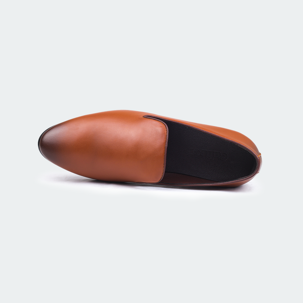 Caliber Shoes Coffee Slip on Formal Shoes for Men (B 701C)