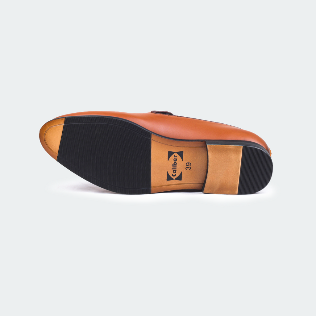 Caliber Shoes Coffee Slip on Formal Shoes for Men (B 701C)