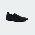 Black Double Monk Strap Shoes for Men (OPAL B712 C)