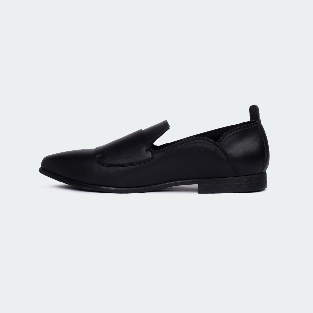 Black Double Monk Strap Shoes for Men (OPAL B712 C)