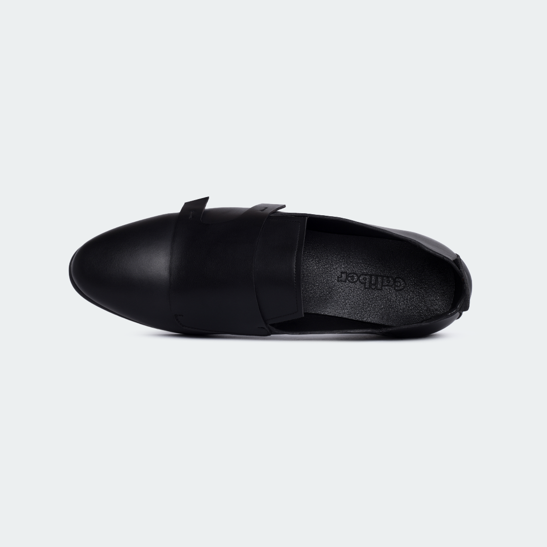 Black Double Monk Strap Shoes for Men (OPAL B712 C)