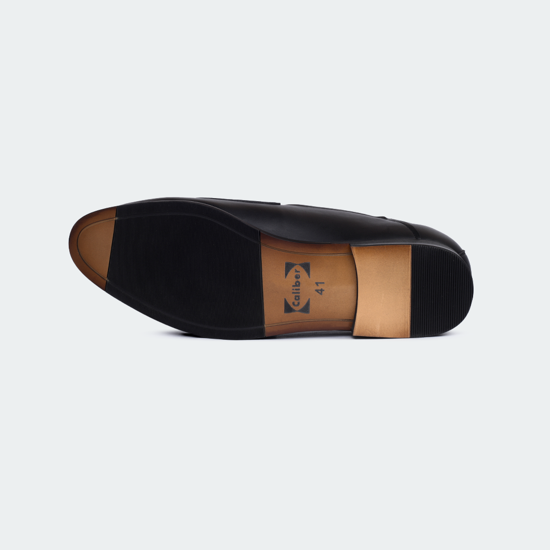 Black Double Monk Strap Shoes for Men (OPAL B712 C)
