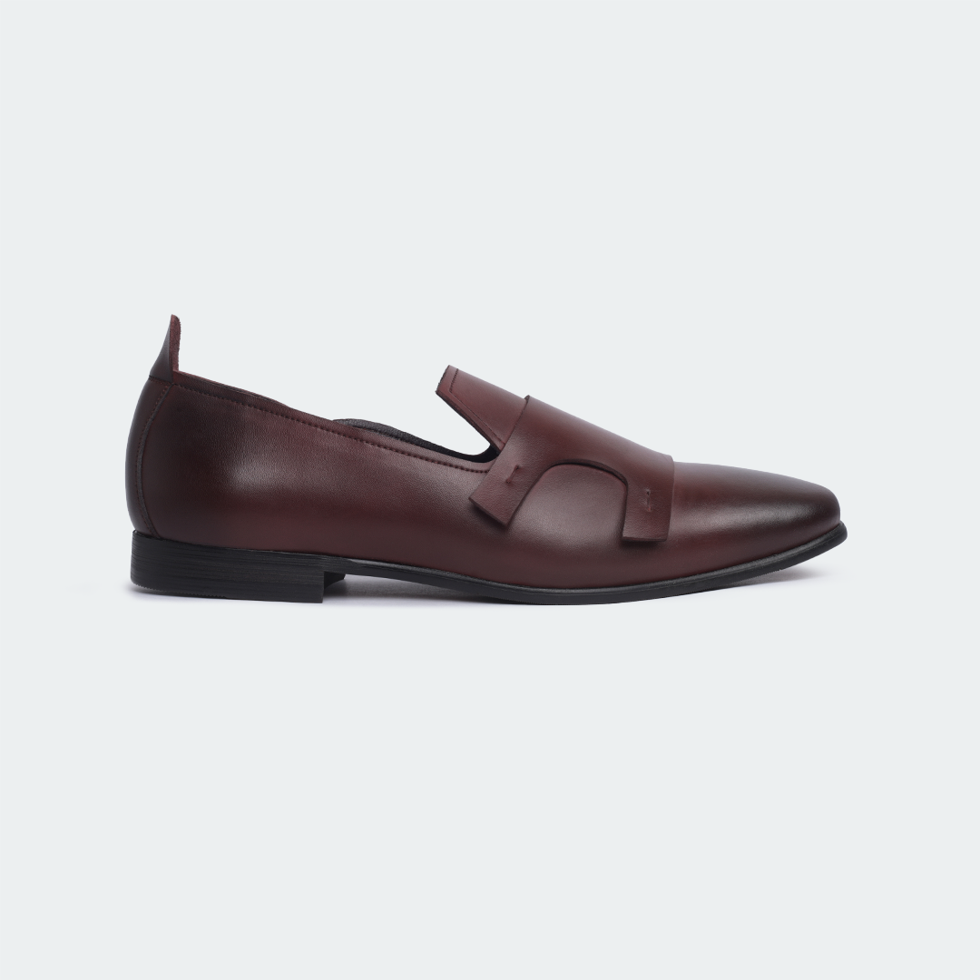 Coffee Double Monk Strap Shoes for Men (OPAL B712 C)