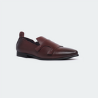 Caliber Shoes Coffee Double Monk Strap Shoes for Men (OPAL B712C)