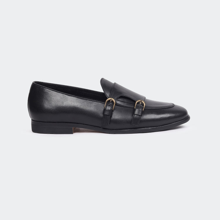 Caliber Shoes Black Penny Unisex Loafers (ANGELO B714C)